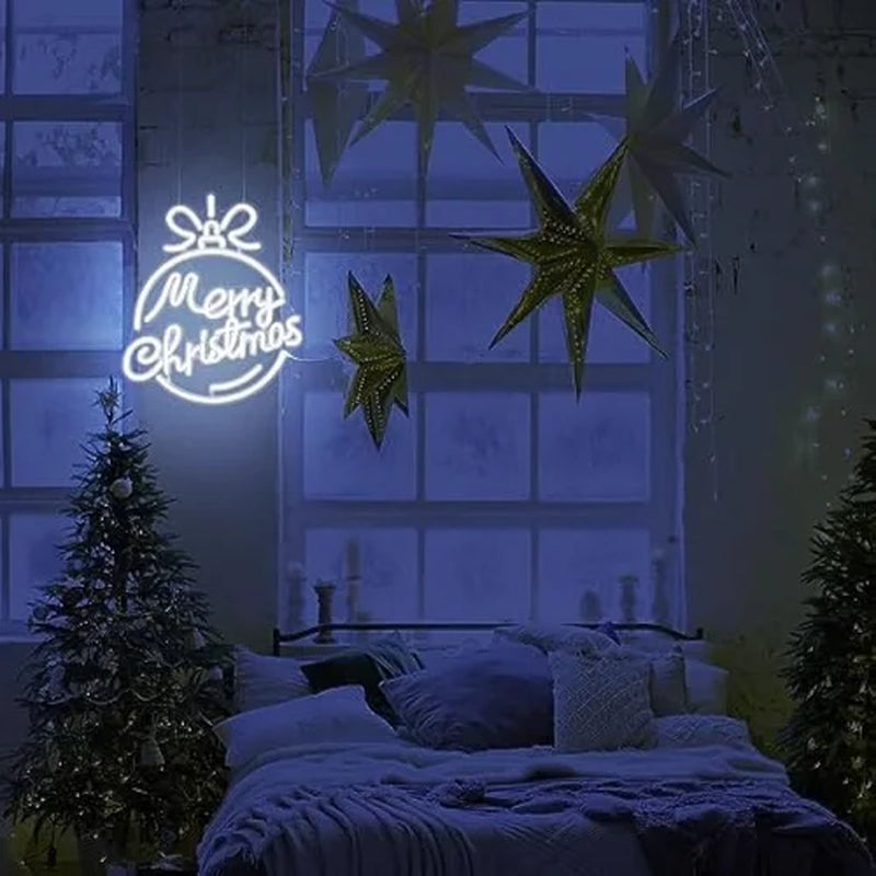 “Merry Christmas” Neon Sign – LED Wall Light | USB Powered Festive Decoration for Home & Parties